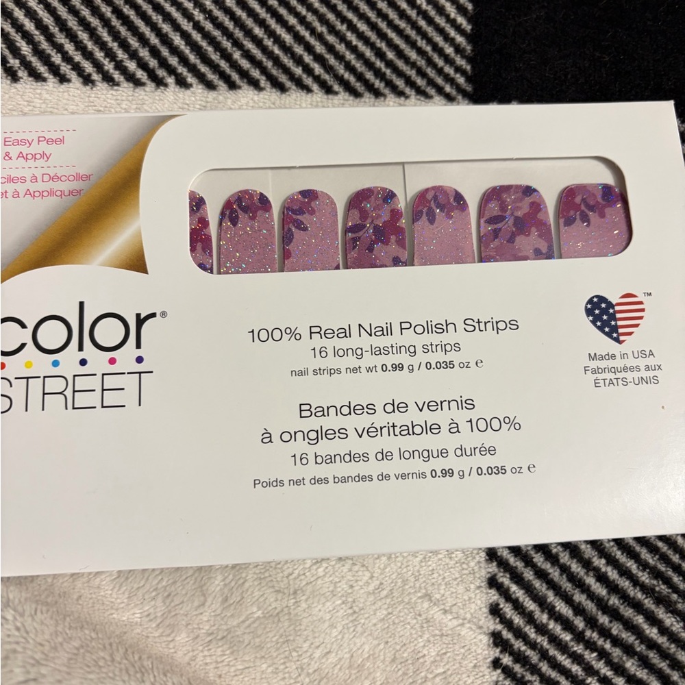 Color Street Pink and Purple Glitter Nail Strips GLAD YOU CAMO